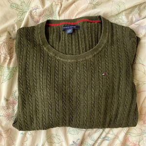 Tommy Hilfiger Green Cable Knit Sweater Women's XS